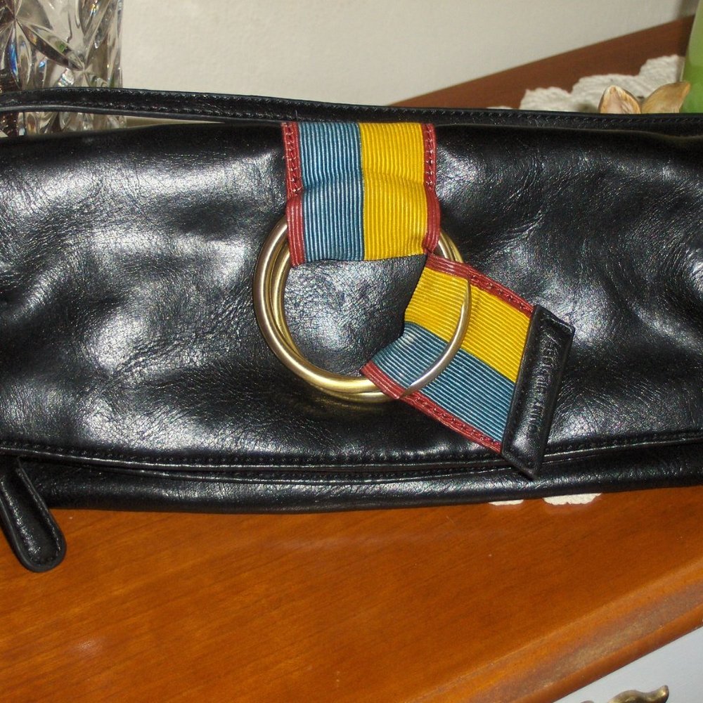 Tommy Hilfiger Black Leather Purse Clutch Option